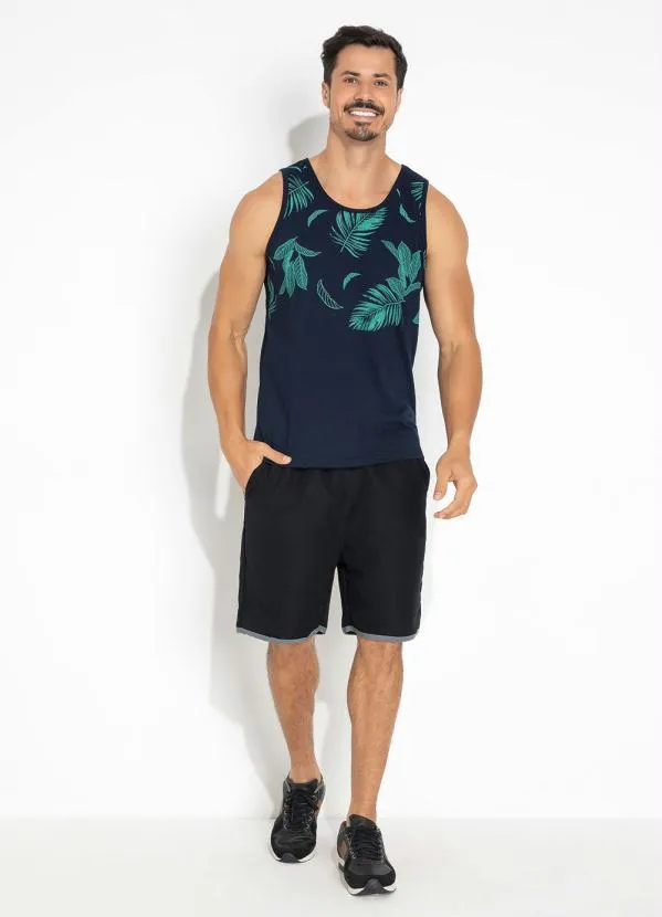 Moda Pop - Regata Folhagem com Estampa Localizada 3