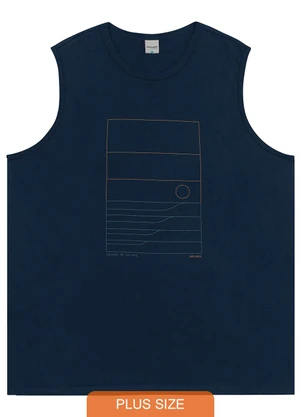 Malwee - Regata Geométrica Malha Plus Azul Marinho - MALWEE