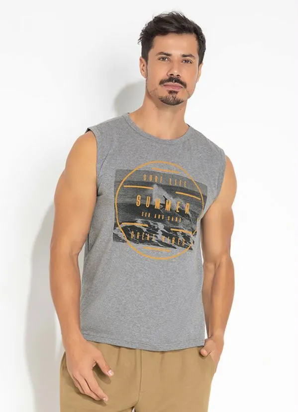 Moda Pop - Regata Luiz Mescla com Estampa