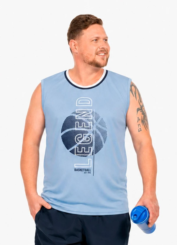 Decoy - Regata Machão Plus Size Basketball Azul