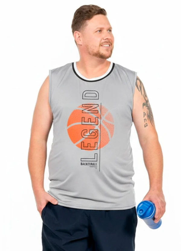 Decoy - Regata Machão Plus Size Basketball Cinza