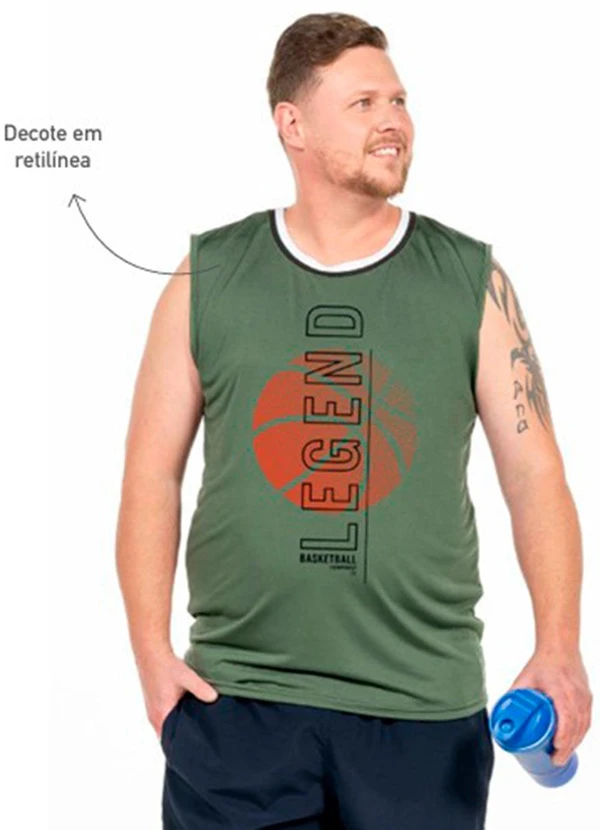 Decoy - Regata Machão Plus Size Basketball Verde