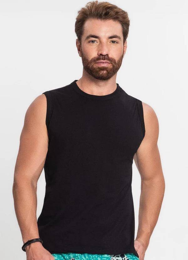 Rovitex - Regata Masculina Básica Preto