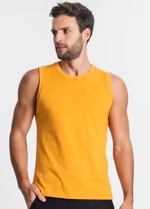 Diametro - Regata Masculina Básico Meia Malha Amarelo - DIAMETRO