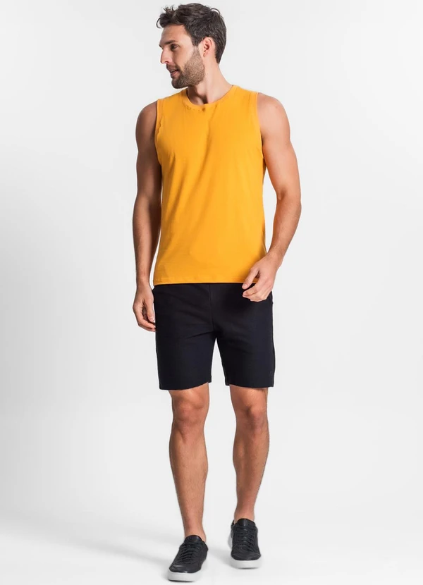 Diametro - Regata Masculina Básico Meia Malha Amarelo 3