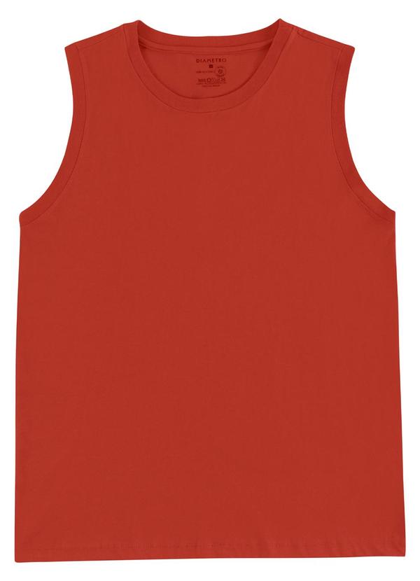 Diametro - Regata Masculina Básico Meia Malha Laranja