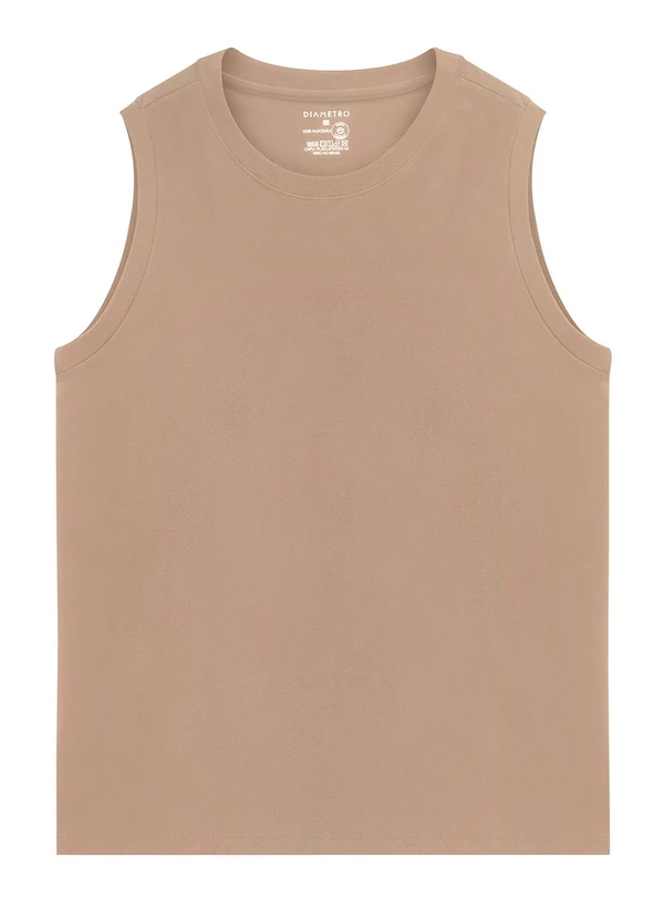 Diametro - Regata Masculina Básico Meia Malha Marrom 3