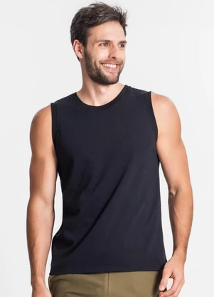 Diametro - Regata Masculina Básico Meia Malha Preto - DIAMETRO