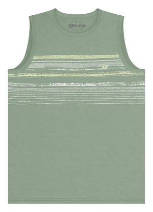 Fico - Regata Masculina com Estampa em Malha Verde - FICO