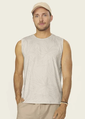 Diametro - Regata Masculina Cotton Leve Estampada Bege - DIAMETRO