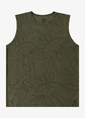 Diametro - Regata Masculina Cotton Leve Estampada Verde - DIAMETRO