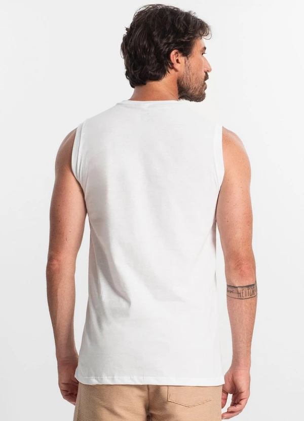 Diametro - Regata Masculina em Meia Malha Branco 2