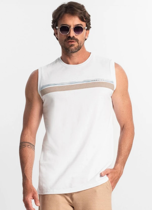 Diametro - Regata Masculina em Meia Malha Branco 4