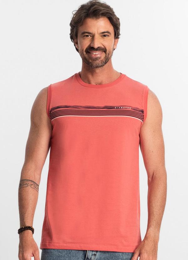 Diametro - Regata Masculina em Meia Malha Laranja