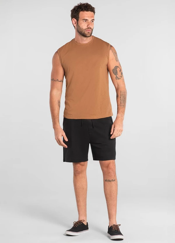 Just Basic - Regata Masculina em Meia Malha Marrom 3