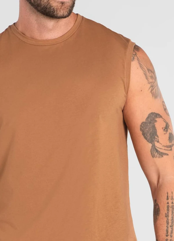Just Basic - Regata Masculina em Meia Malha Marrom 5