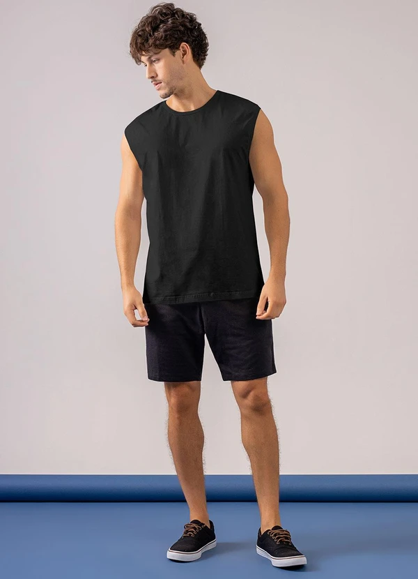 Just Basic - Regata Masculina em Meia Malha Preto 3