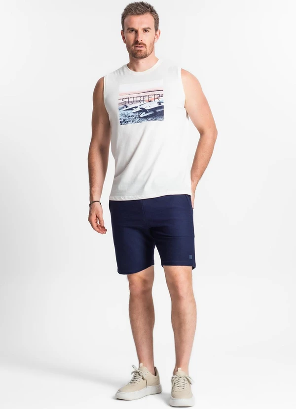 Diametro - Regata Masculina Estampada Bege 3
