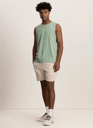 Fico - Regata Masculina Estampada em Meia Malha Verde - FICO