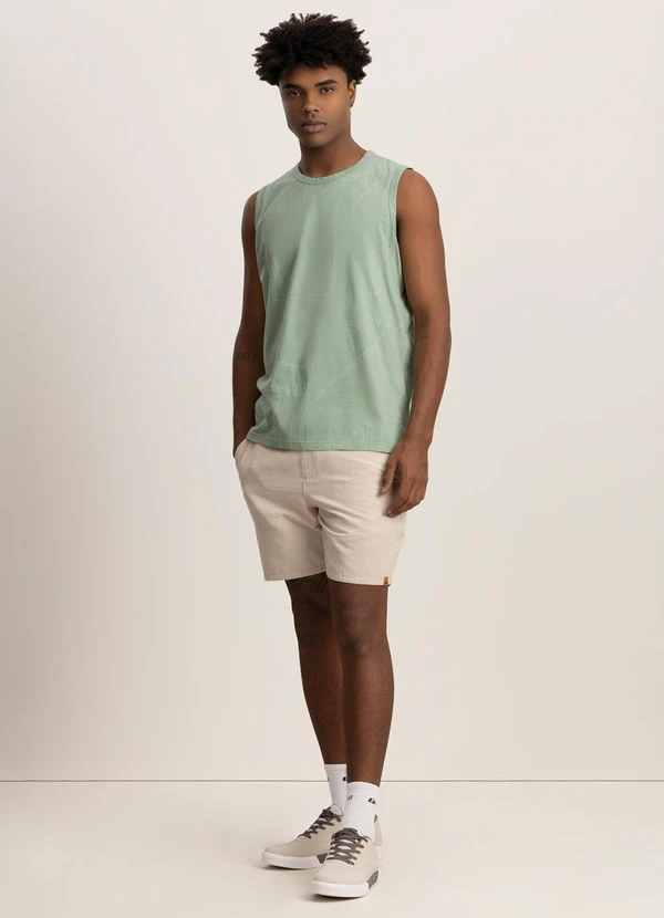 Fico - Regata Masculina Estampada em Meia Malha Verde 2