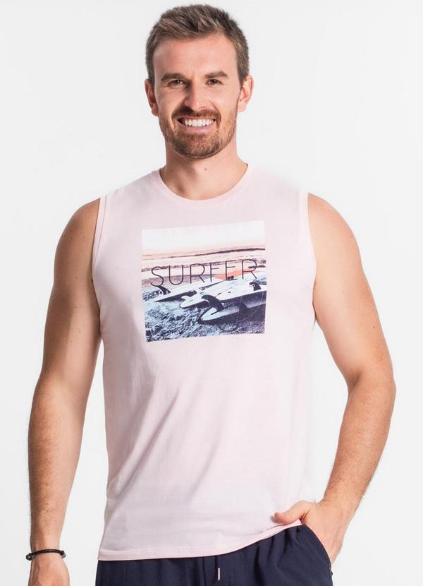 Diametro - Regata Masculina Estampada Rosa