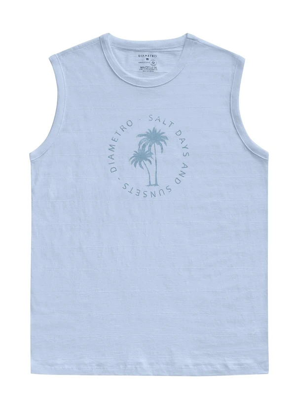 Diametro - Regata Masculina Malha Maquinetada Azul