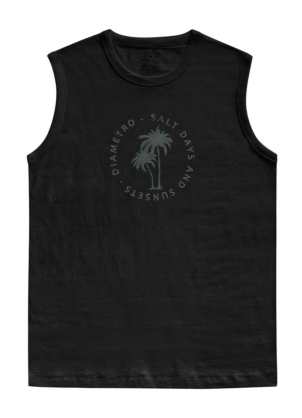 Diametro - Regata Masculina Malha Maquinetada Preto