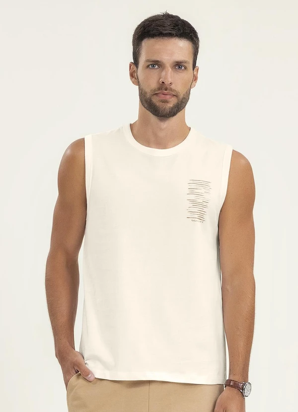 Diametro - Regata Masculina Meia Malha Bege