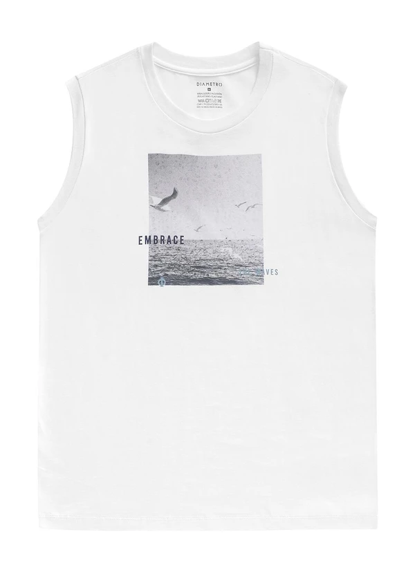 Diametro - Regata Masculina Meia Malha Branco 2