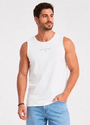 Diametro - Regata Masculina Meia Malha Branco - DIAMETRO