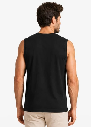 Diametro - Regata Masculina Meia Malha com Estampa Preto - DIAMETRO