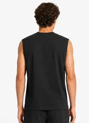 Minty - Regata Masculina Meia Malha com Estampa Preto - MINTY