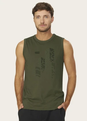 Diametro - Regata Masculina Meia Malha com Estampa Verde - DIAMETRO