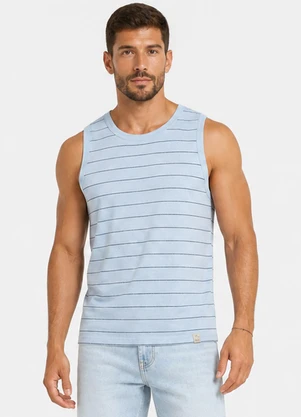 Diametro - Regata Masculina Meia Malha Linho Azul - DIAMETRO