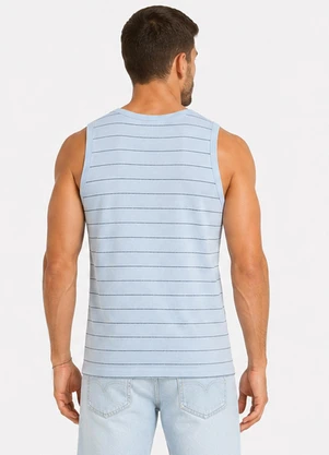 Diametro - Regata Masculina Meia Malha Linho Azul - DIAMETRO