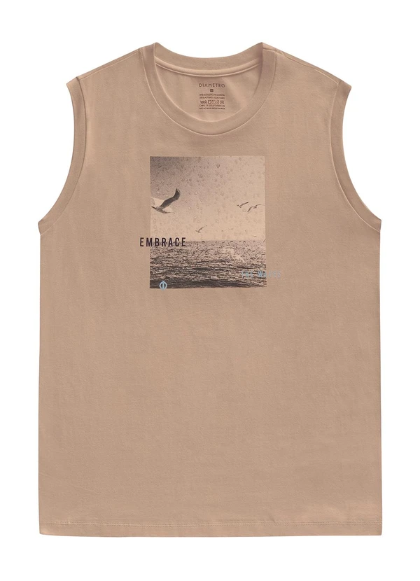 Diametro - Regata Masculina Meia Malha Marrom