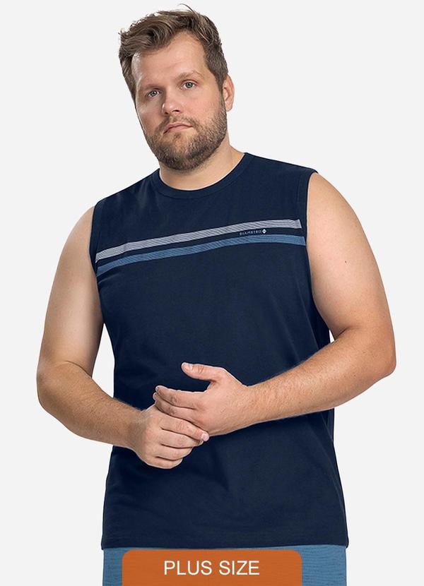 Diametro - Regata Masculina Plus Size Azul