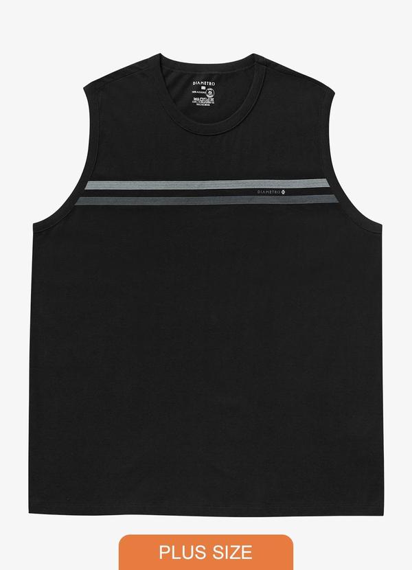 Diametro - Regata Masculina Plus Size Preto