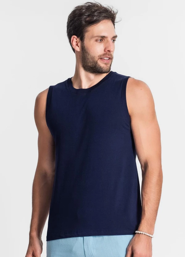 Diametro - Regata Meia Malha Masculina Azul