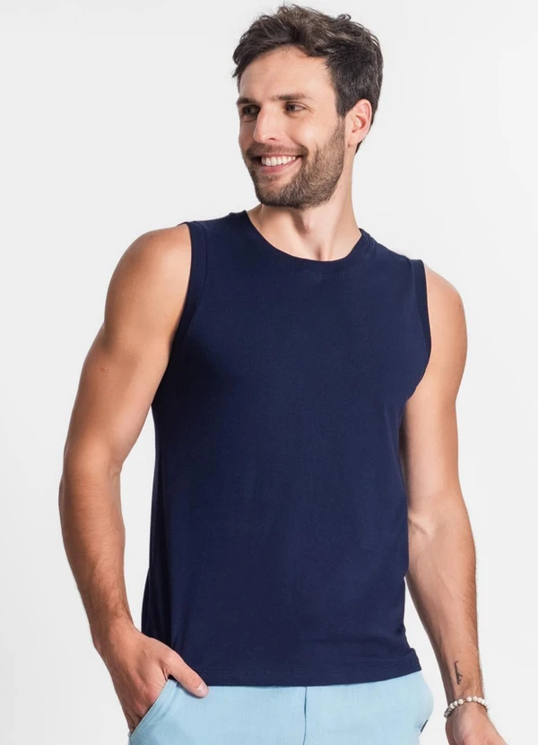 Diametro - Regata Meia Malha Masculina Azul 4