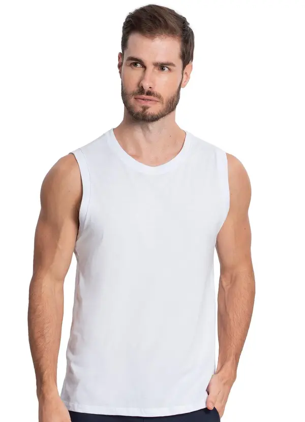 Diametro - Regata Meia Malha Masculina Branco