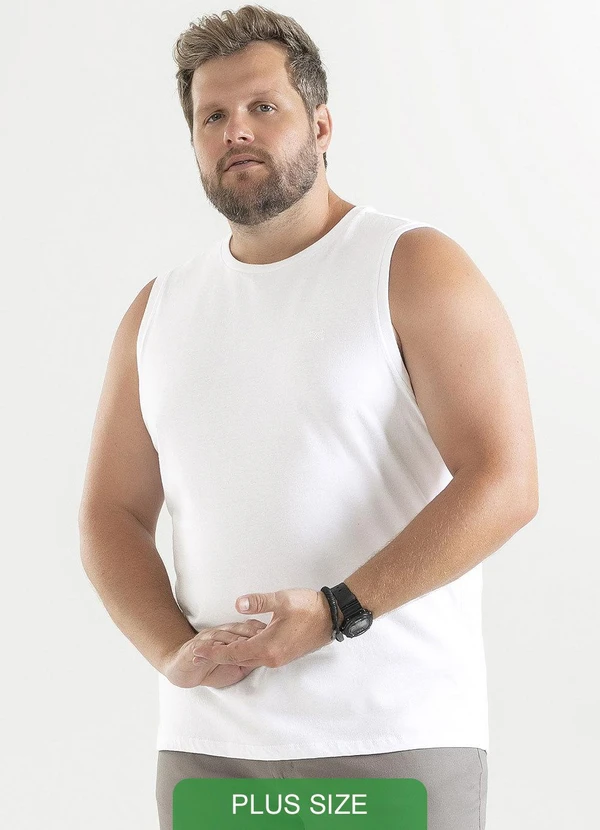 Exco - Regata Plus em Algodão Branco