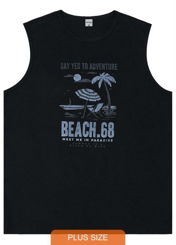 Malwee Plus - Regata Tradicional Beach Preto