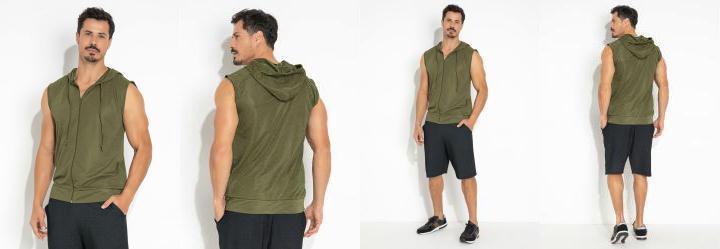 Regata Verde com Abertura Frontal em Zper