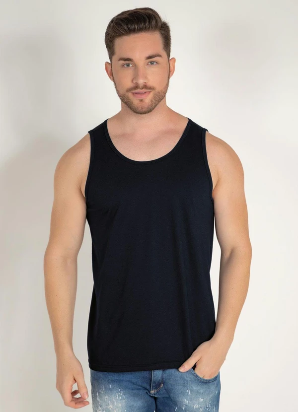 Moda Pop - Regata Básica Masculina Preta 5