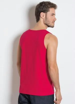 Moda Pop - Regata Vermelha em Malha de Algodão - MODA POP