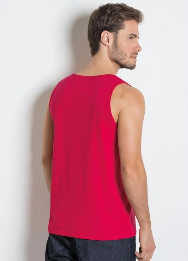 Moda Pop - Regata Vermelha em Malha de Algodão 2