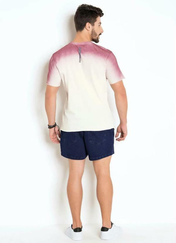 Outlet - Bermuda Azul em Moletom Efeito Jeans 5