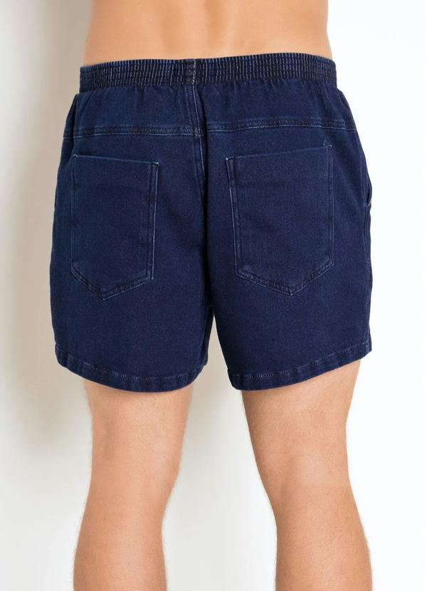 Outlet - Bermuda Azul em Moletom Efeito Jeans 8