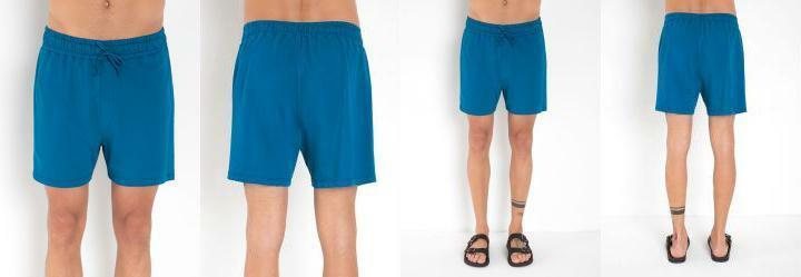 Short Azul com Cs Ajustvel e Bolsos